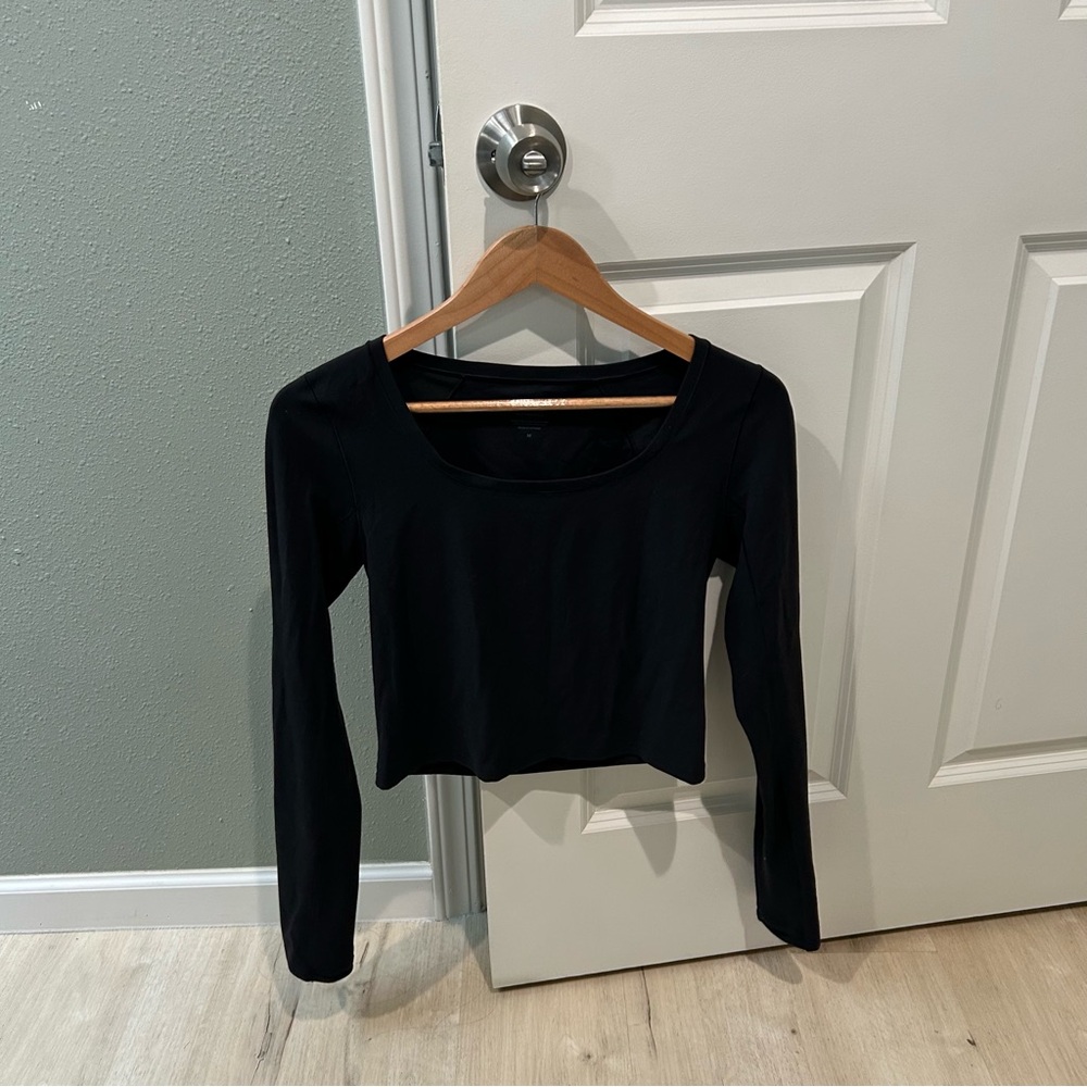 Athleta Black Transcend Long Sleeve Top